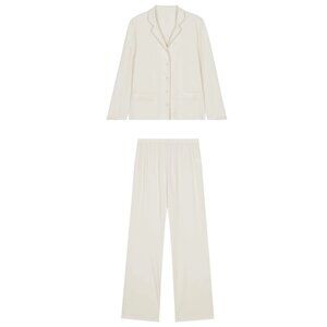 Neiwai Cotton Cozy Pajama Set Pristine Ivory/Cream Sz SM (US 2) MSRP $115